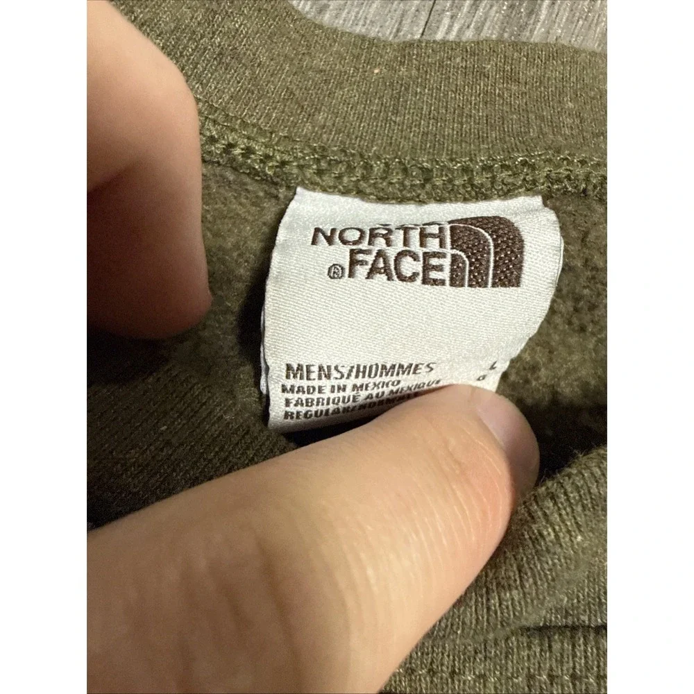 The North Face Sweatshirt Mens L Forest Green Heritage Patch Crewneck